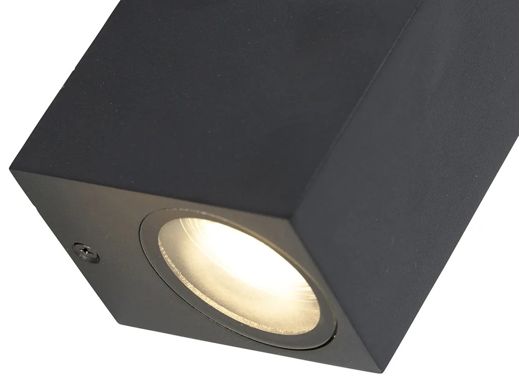 Nowoczesna lampa ścienna czarna 2-światła IP44 - Baleno