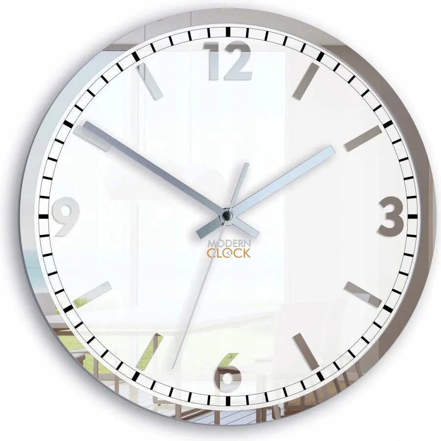 Zegar na ścianę klasyczny cichy mechanizm okrągły z białą tarczą akrylowy