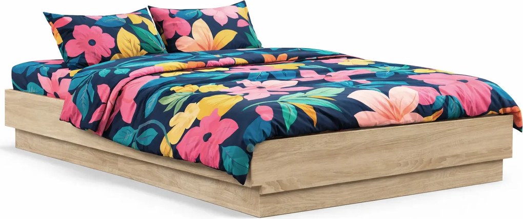 Pojedyncze łóżko z podświetleniem dąb sonoma 90x200 W2-T68