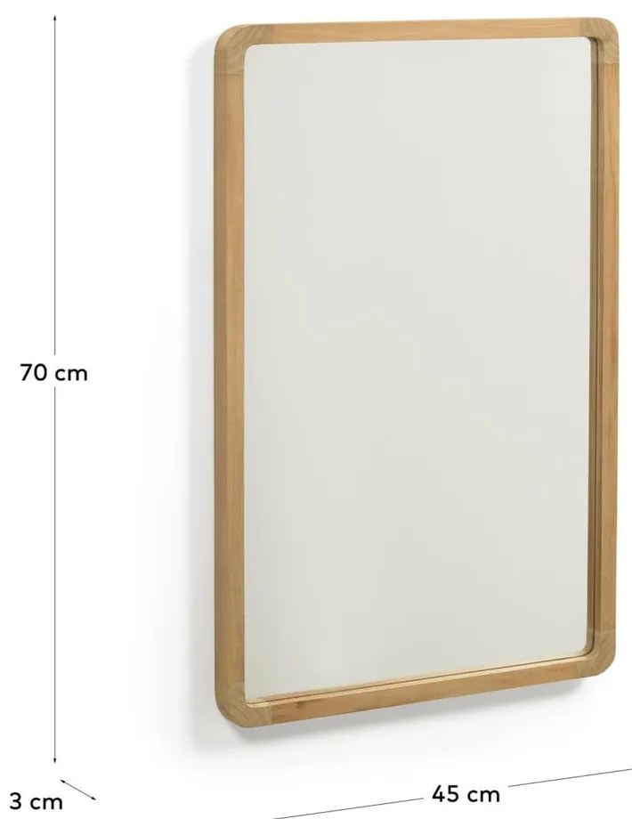 Lustro z drewnianą ramą ścienne 45x70 cm Shamel – Kave Home