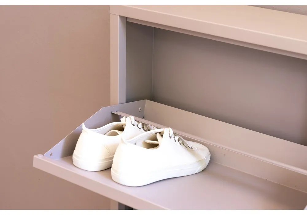 Szarobeżowy metalowy regał na buty Billy – Spinder Design