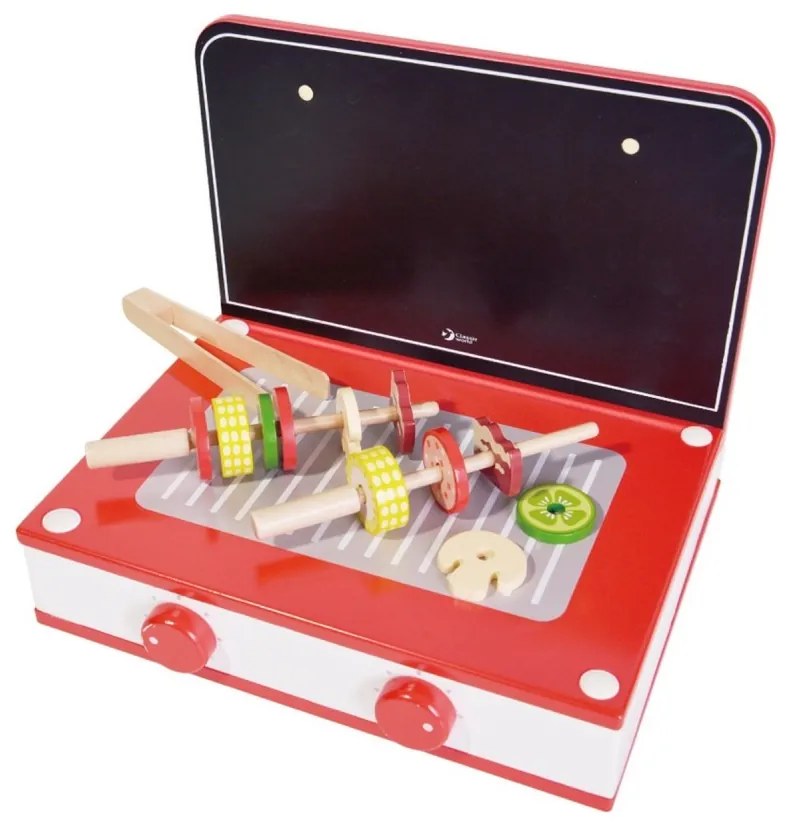 Classic world drewniana kuchnia 2w1 grill + kuchenka dla dzieci 22el.