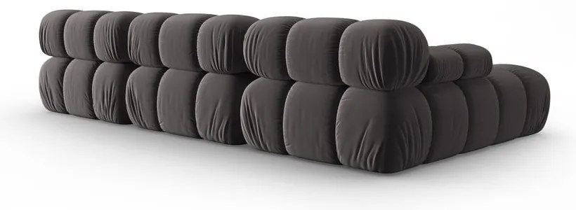 Ciemnoszara aksamitna sofa 285 cm Bellis – Micadoni Home