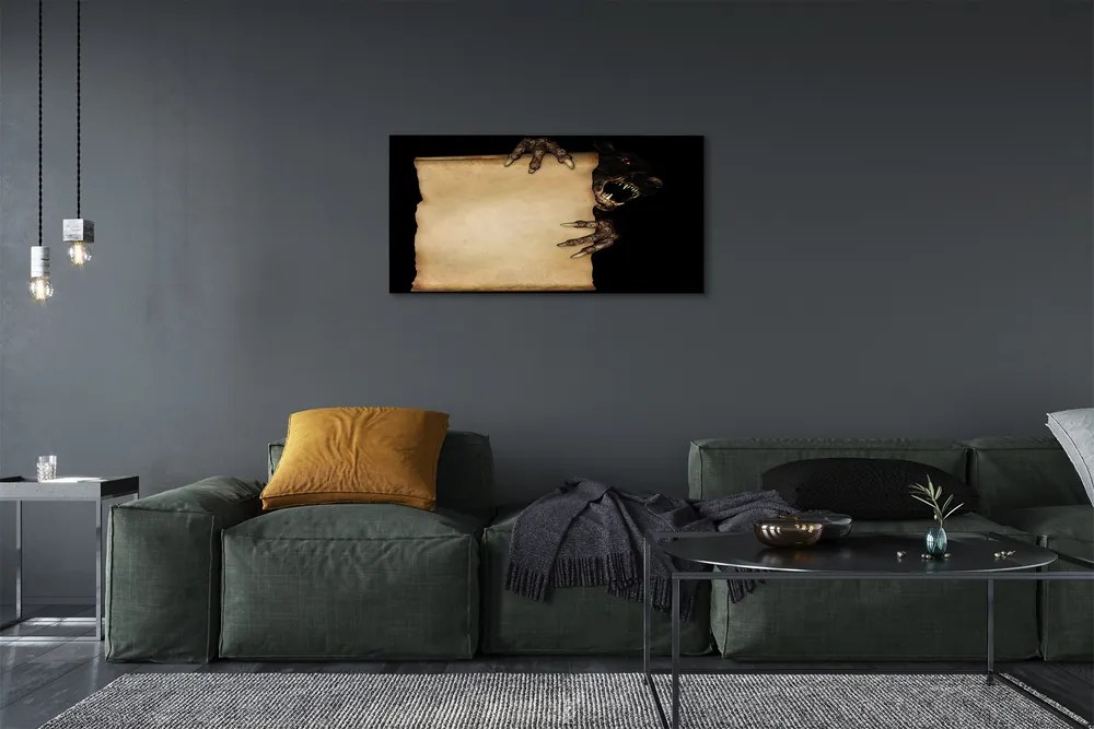 Obraz canvas na ścianę Kartka ze Straszną Postacią