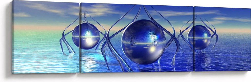Obraz abstrakcji - woda (170x50 cm)