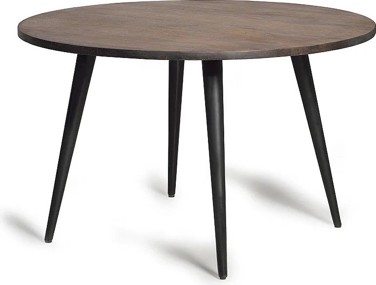 Stół z uchwytem z drewna akacjowego i metalowymi nogami