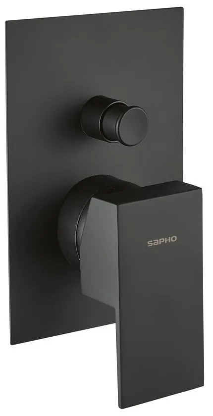 Bateria prysznicowa podtynkowa w kolorze matowej czerni (2 otwory) Latus – Sapho
