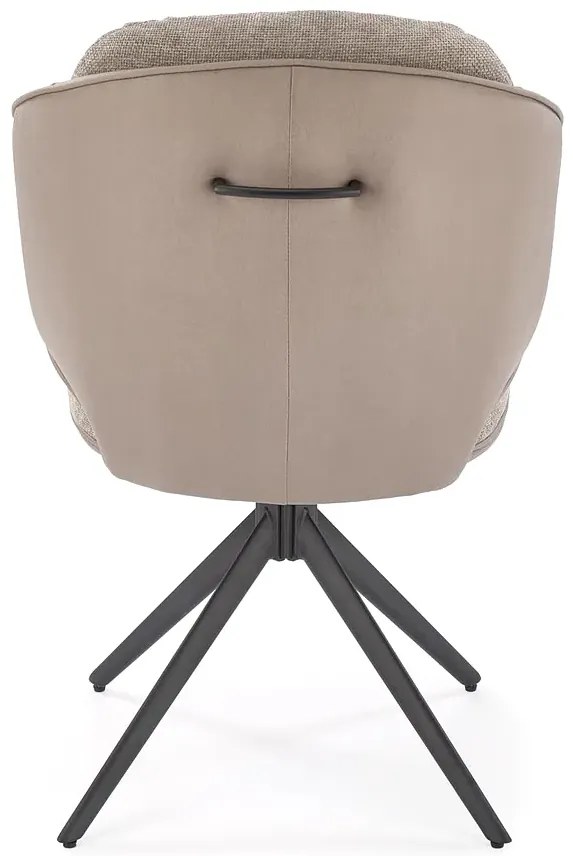 Popielaty tapicerowany fotel z obrotowym siedziskiem R7-S08