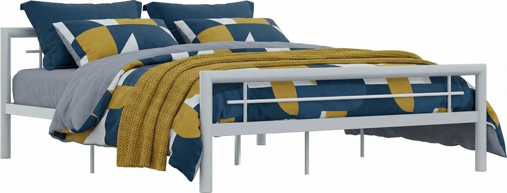 Szare metalowe łóżko 180x200 cm B5-E58