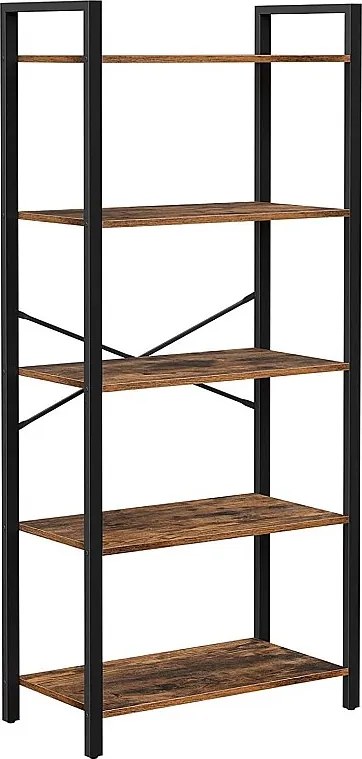 Regał Valora BOOKSHELF Rustic Brown Steel 5-półkowy