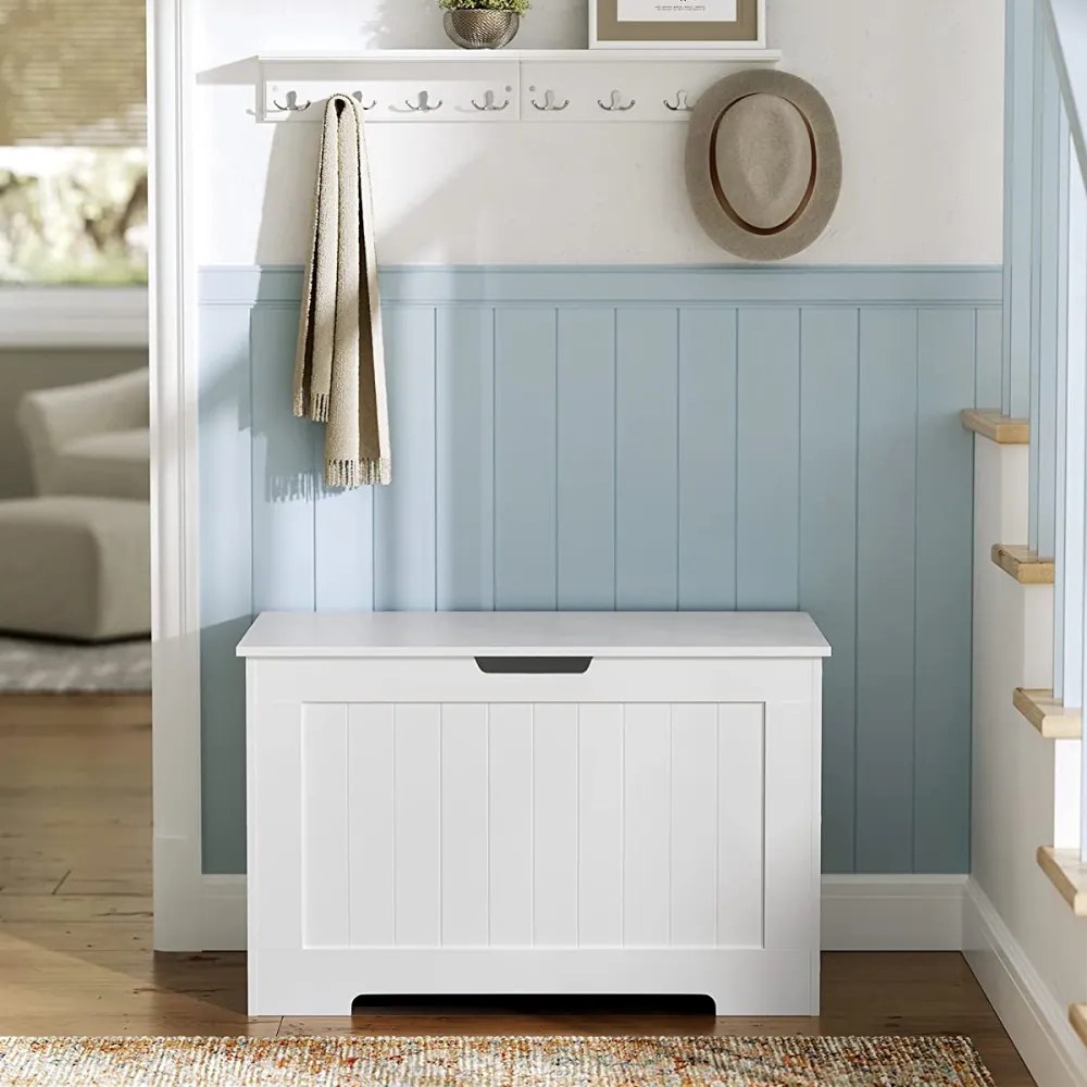 Skrzynia z miejscem do przechowywania GRETA, 76x48x40 cm, biała Vasagle