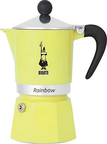 Włoska Kawiarka 6 Filizanek Pastelowy Żółty Bialetti Rainbow - Radość i Kolory Tęczy
