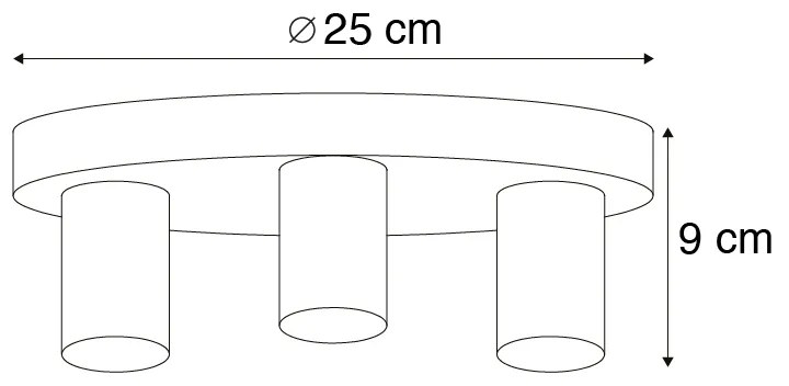 Nowoczesny Plafon / Lampy sufitowe miedź - Facil 3Designerski Oswietlenie wewnetrzne