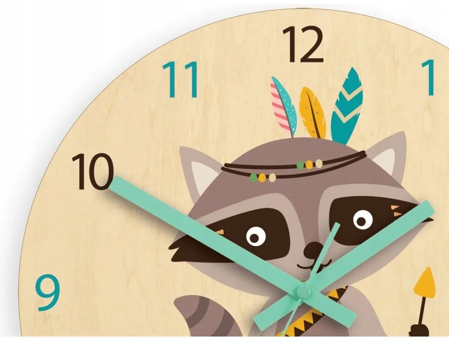 Zegar ścienny cichy do pokoju dziecięcego drewniany nowoczesny dekoracyjny