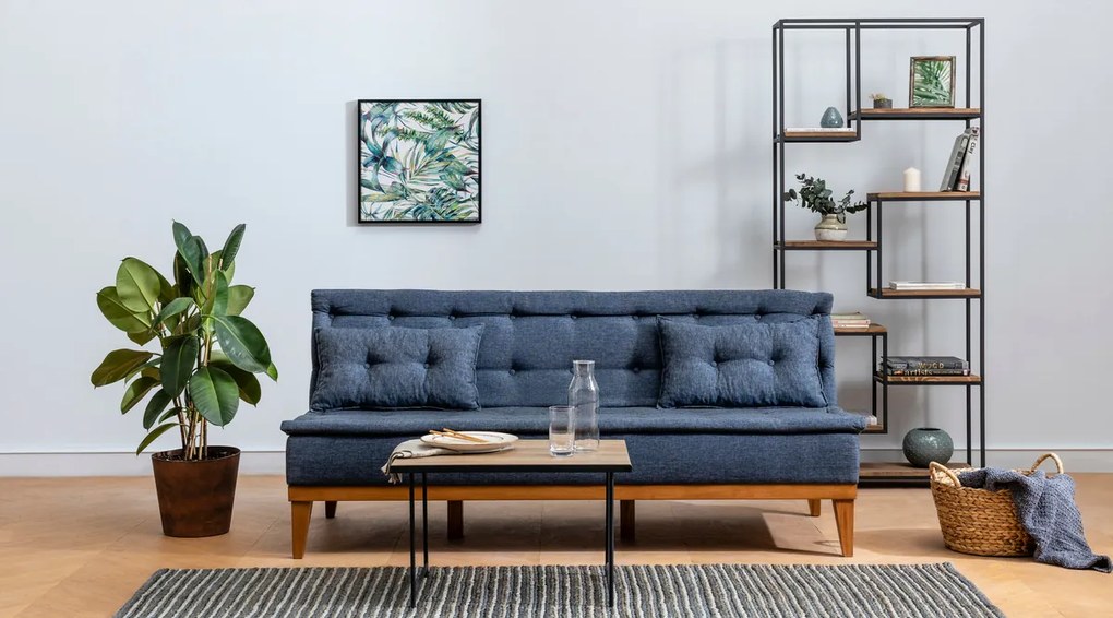 Sofa rozkładana Fuoco ciemnoniebieska
