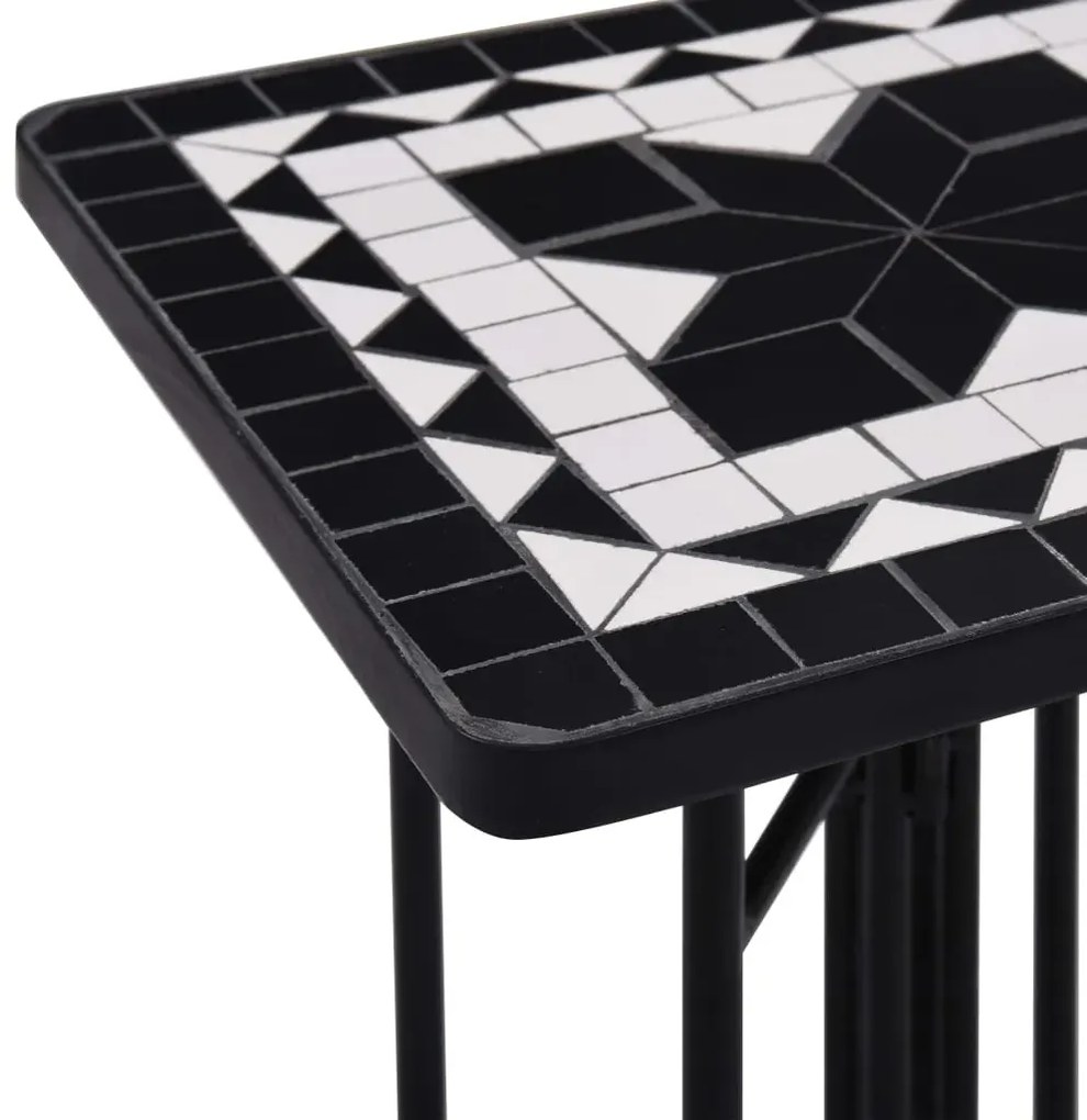 Czarno-biały stolik ceramiczny – Neve