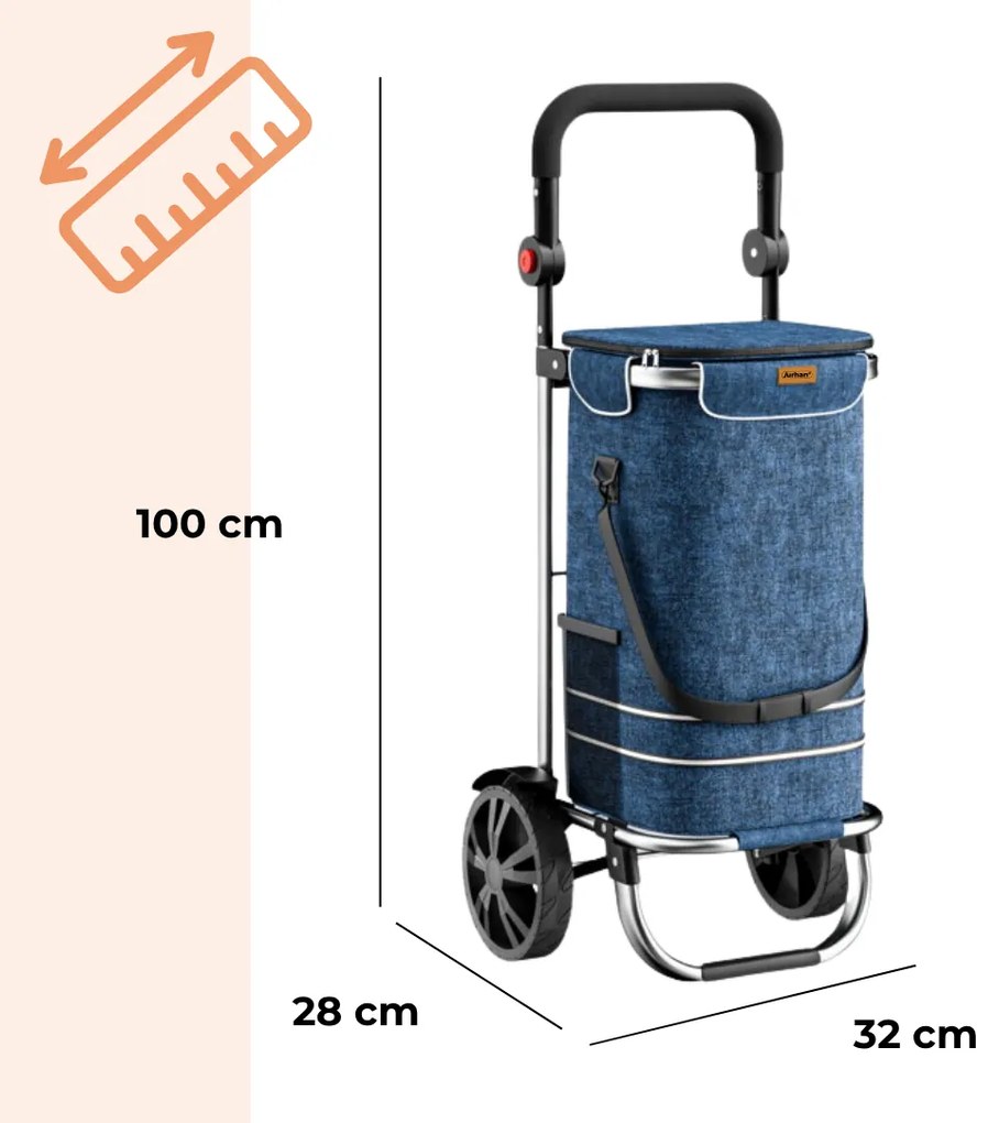 Torba na zakupy na kółkach EASY, 50l, niebieska Jurhan