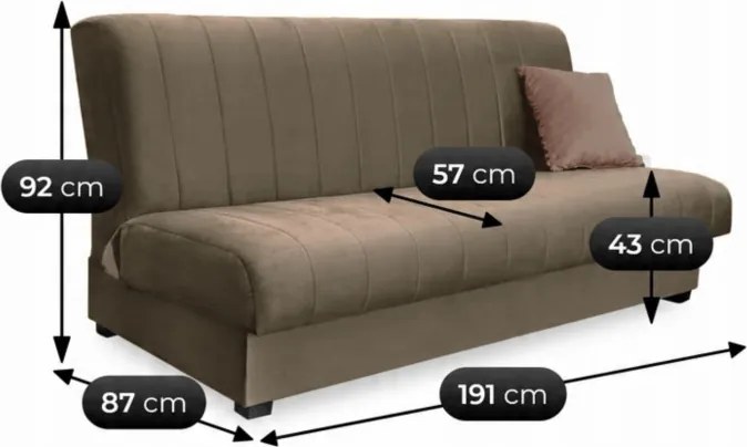 Sofa z Funkcją Spania SIGMA Rozkładana Wersalka Dwuosobowa Beżowa Nowoczesna do Salonu