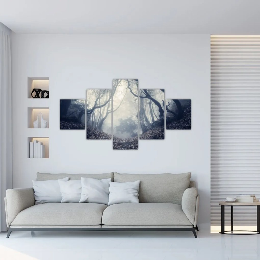Obraz- Las we mgle (125x70 cm)
