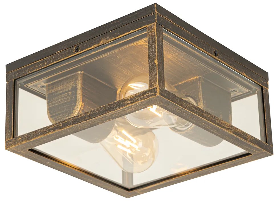 Zewnetrzna Lampa sufitowa vintage antyczne złoto IP44 2-światła - CharloisPrzemysłowy Oswietlenie zewnetrzne