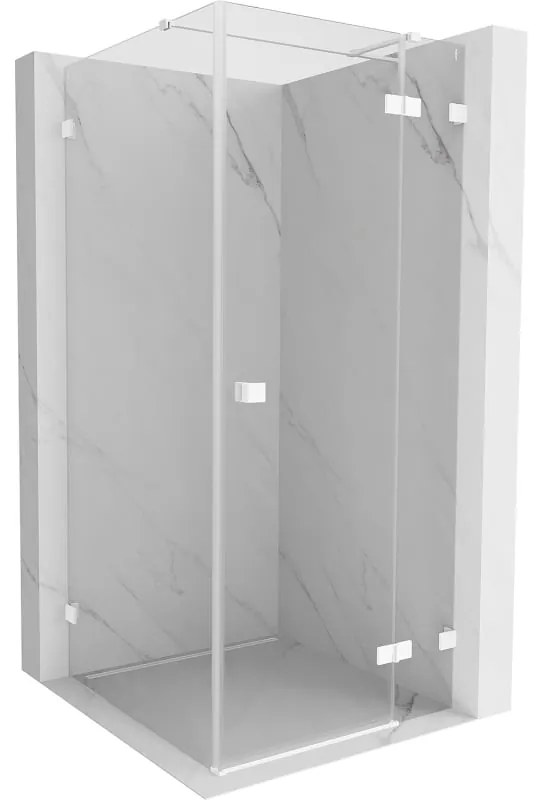 Mexen Lunar T kabina prysznicowa uchylna prawa 80 x 80 cm, transparent, biała - 834T-080-080-20-00-P