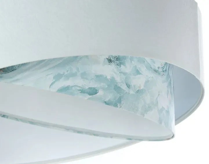 Biało-niebieska lampa wisząca z abażurem T4-A35