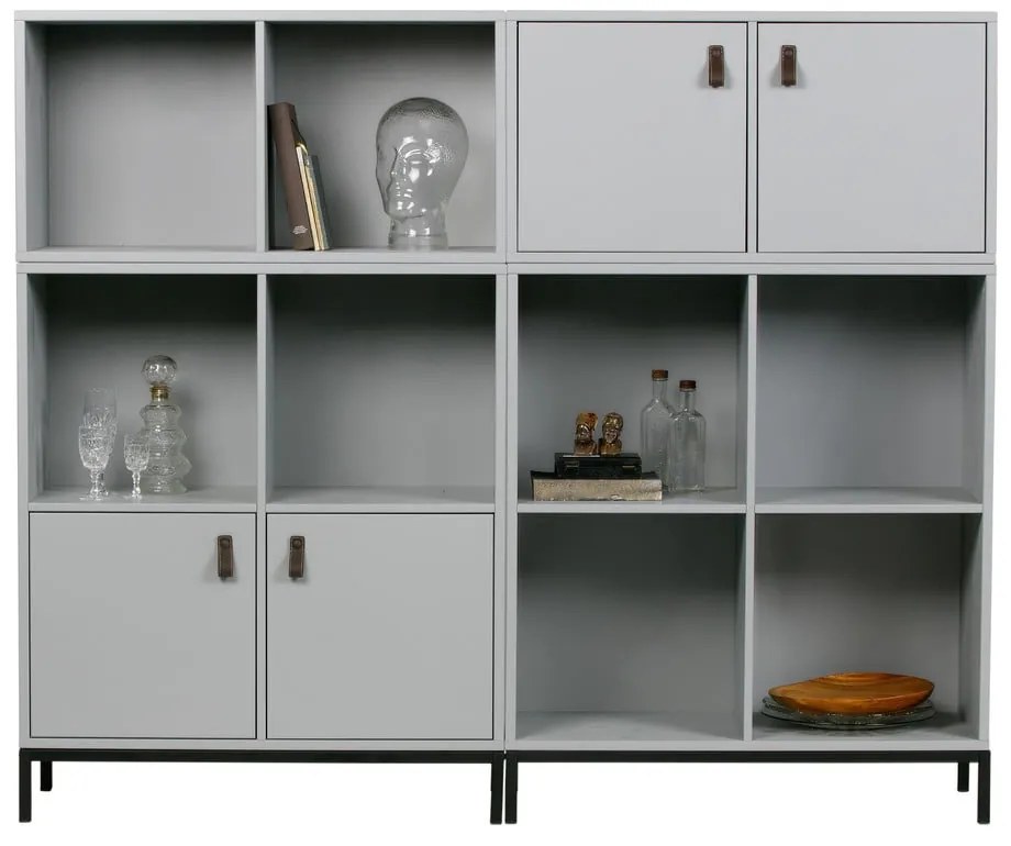 Szary regał modułowy z litego drewna sosnowego 81x81 cm Vt – vtwonen