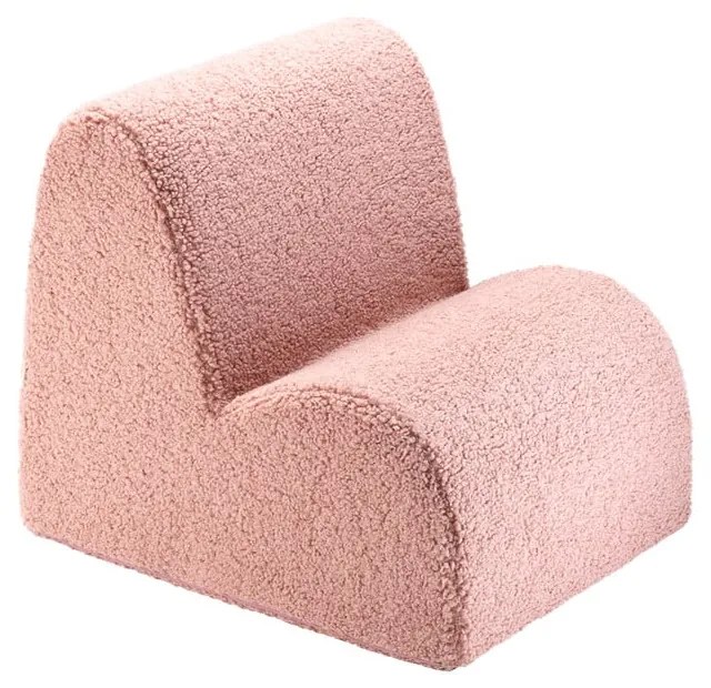 Różowy fotel dziecięcy z materiału bouclé Cloud – Wigiwama