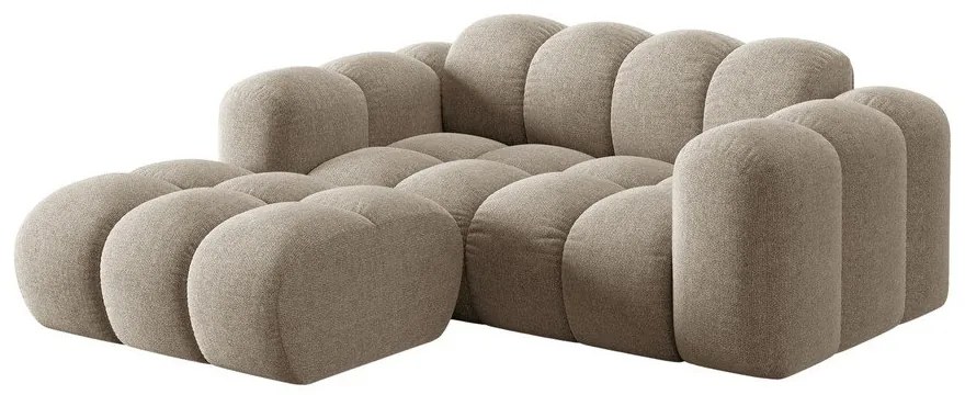 Jasnobrązowy narożnik z tkaniny szenilowej (lewostronny/z szezlongiem) Treno – Cosmopolitan Design