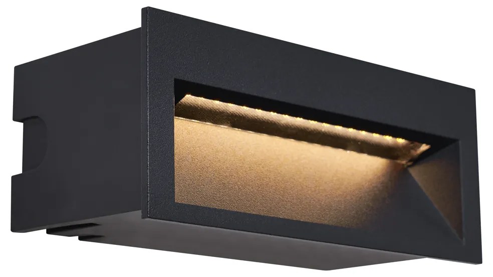 Zewnetrzna Nowoczesna oprawa ścienna wpuszczana czarna 16 cm z LED IP65 - Mert Nowoczesny Oswietlenie zewnetrzne