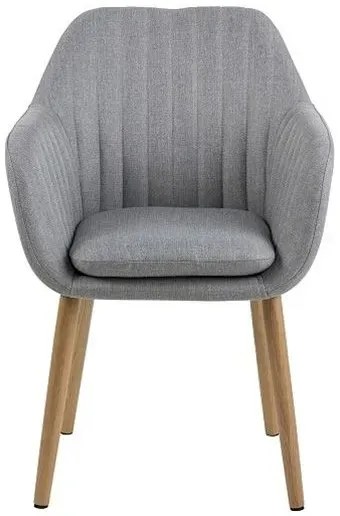 Szary tapicerowany fotel z podłokietnikami K3-C38