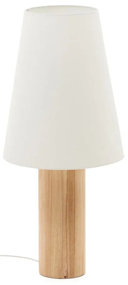 Biało-naturalna lampa stojąca z tekstylnym kloszem (wys. 110 cm) Marga – Kave Home