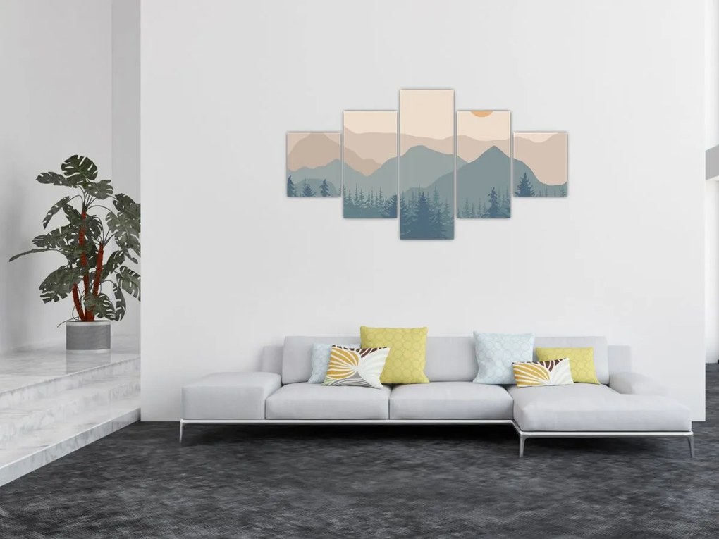 Obraz - Góry Turkusowe N⁰1 (125x70 cm)