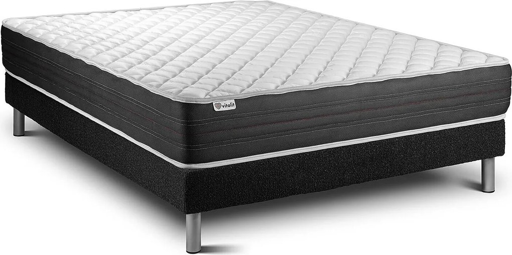 lózka z materacem VITAL MEMO ONE 150 x 200 cm Rama lózka Czarny