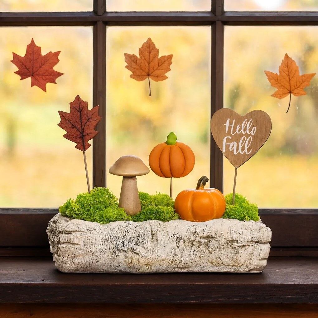 Osłonka na kwiaty - skrzynka, imitacja brzozy, 24 x 10 x 7 cm, 24 cm