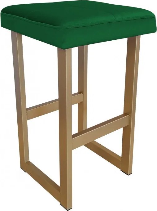 Hoker ALEX krzesło barowe tkanina Welur podstawa metalowa : Kolor Stelaża - Złoty, Kolor tkaniny - VELVET - MG25, Wysokość - 60 cm