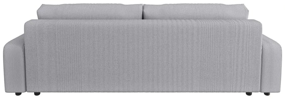 Jasnoszara sztruksowa rozkładana sofa ze schowkiem 234 cm Sara – Ropez