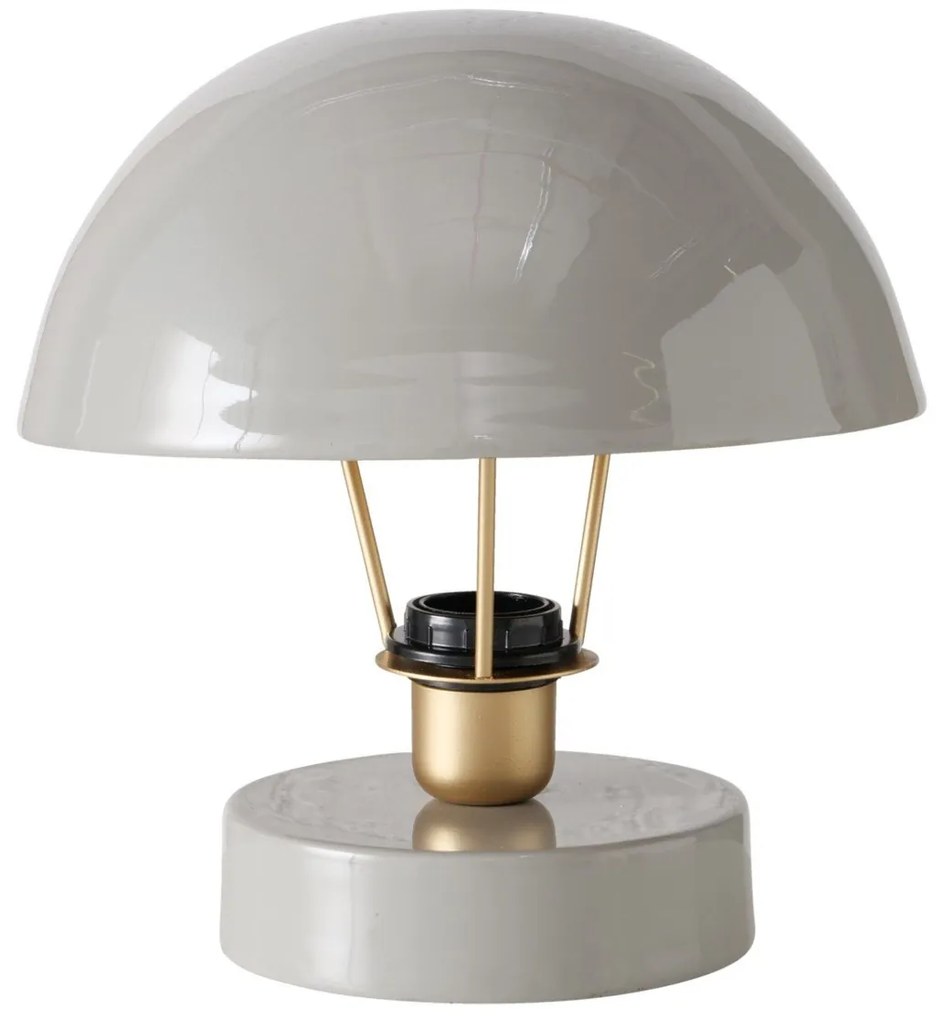 Metalowa lampka stołowa Clover, szary klosz, Ø 25 cm