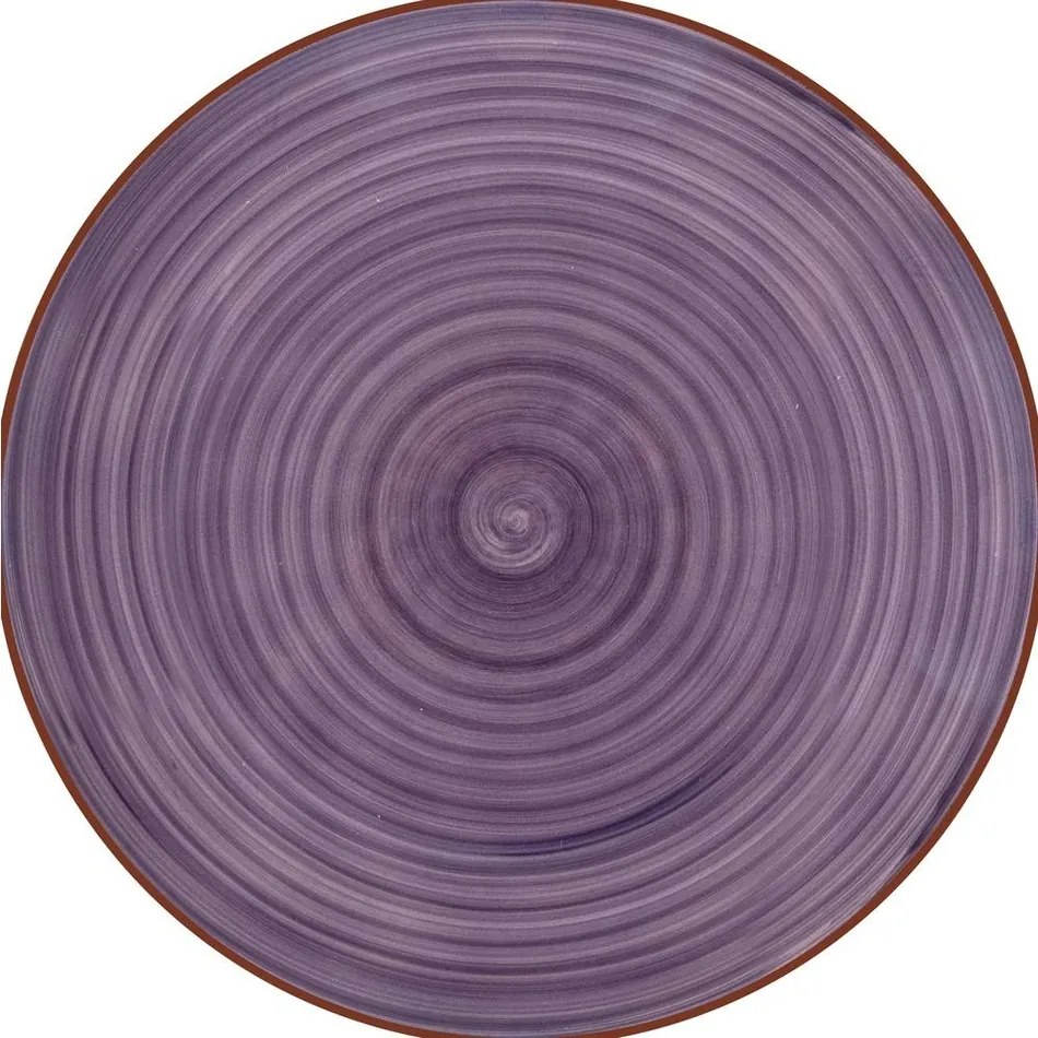 Lamart LT9084 ceramiczny płytki talerz Happy,średnica 26,8 cm, fioletowy