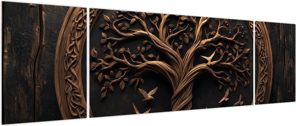 Obraz – Drewniane drzewo życia (170x50 cm)