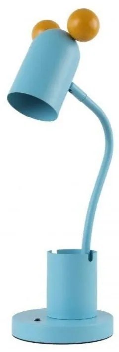Jasnoniebieska lampa stołowa z metalowym kloszem (wysokość 50 cm) Mouse – GTV