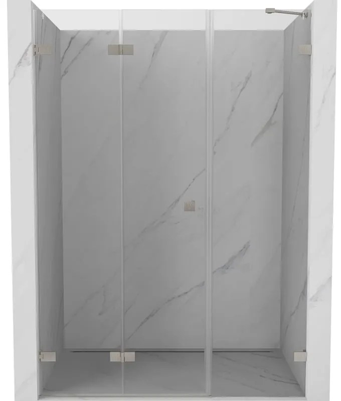 Mexen Lunar-F drzwi prysznicowe składane lewe 125 cm, transparent, nikiel szczotkowany - 836S-125-050-97-00-L