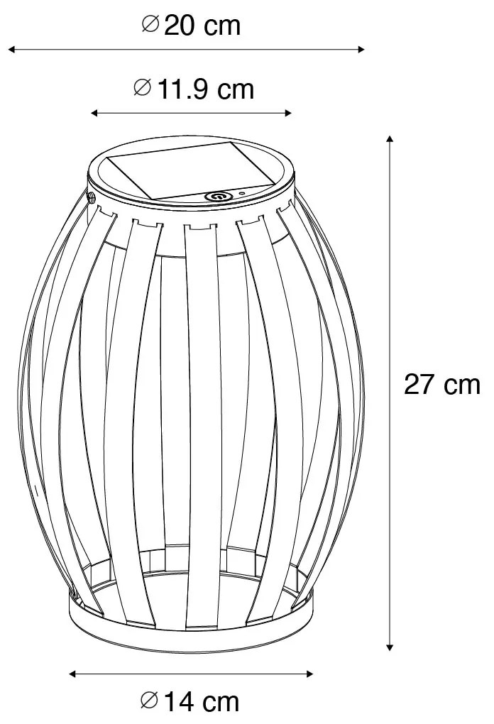 Zewnetrzna Zestaw 2 lamp stołowych zewnętrznych czarnych 3-stopniowy ściemniacz solarny i ładowalne - Sheldon Nowoczesny Oswietlenie zewnetrzne