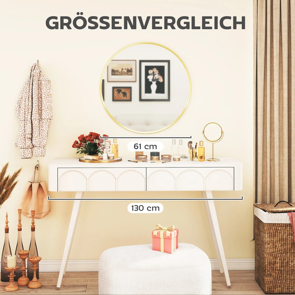 HOMCOM Lustro ścienne, nowoczesny design, 60 x 60 cm, złote | Aosom PL