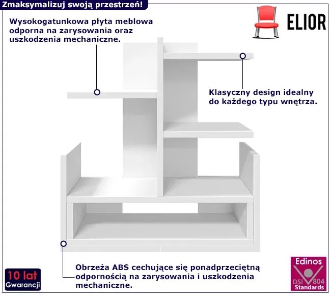 Biały stojący organizer na biurko W6-N75