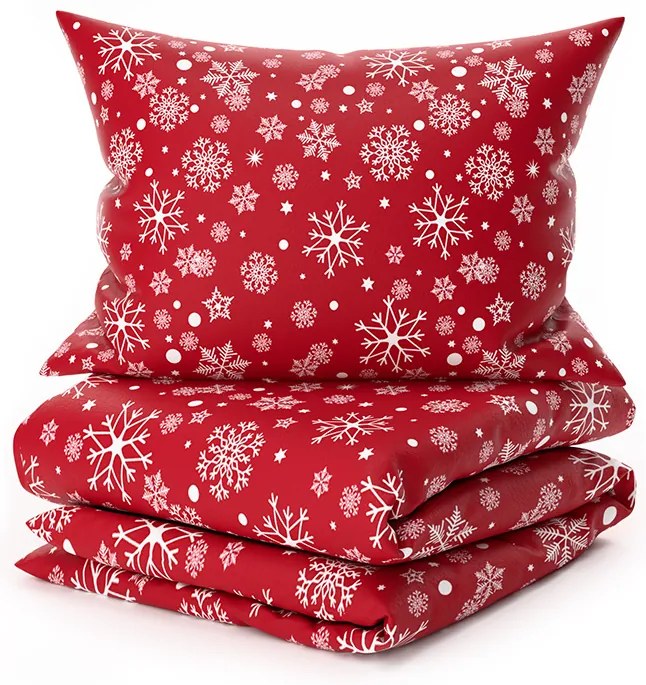 PrzytulneMieszkanie.pl PrzytulneMieszkanie.pl Pościel z mikropluszu SNOWFALL czerwona Rozmiar pościeli: 2 szt 70 x 90 cm | 200 x 220 cm
