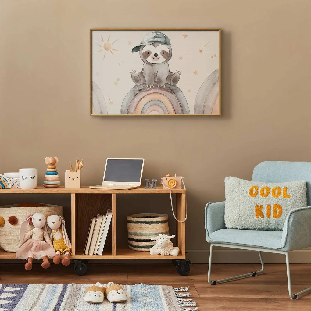 Plakat Pośród gwiazdek i tęcz 60x40 cm z ramą złotą bez marginesu ARTGEIST B