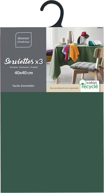 Serwetki zestaw 3 szt. 40x40 cm Mistral – douceur d'intérieur