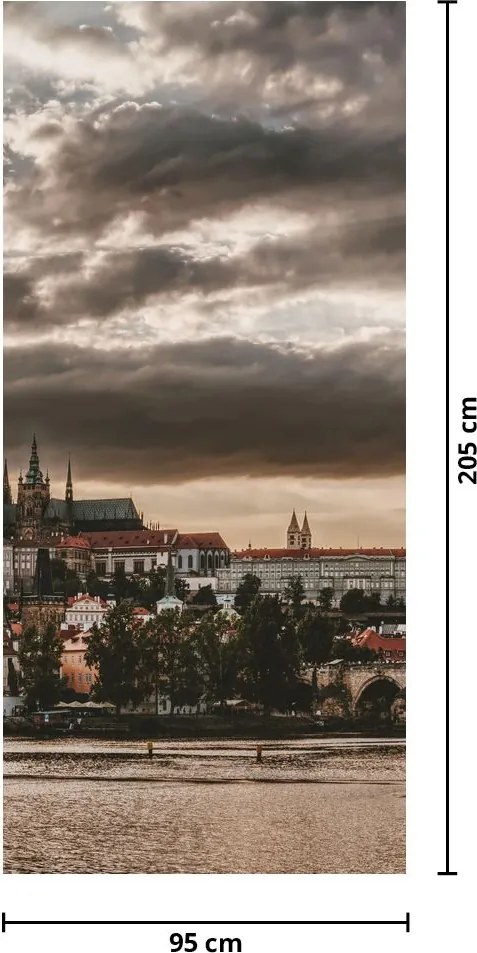 Fototapeta na drzwiach - Pochmurna Praga (95x205cm)