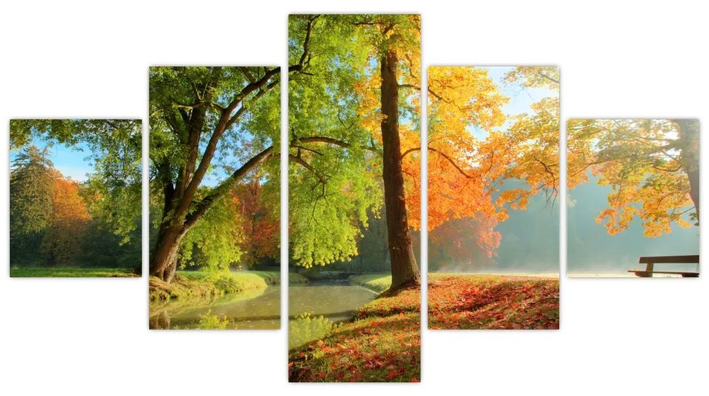 Obraz - Spokojny jesienny krajobraz (125x70 cm)